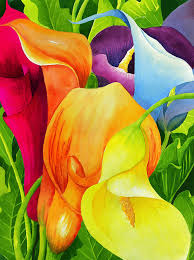 Calla Lily Rainbow Painting by Janis Grau - Calla Lily Rainbow ... - calla-lily-rainbow-janis-grau