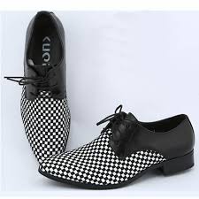 Men Black White Checker Lace Up Fashion Wedding Prom Dress Oxford ...