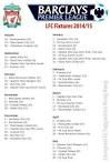 Liverpool FC 2014-2015 Premier League fixtures | Chris Kidd