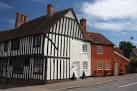 Black and white stripes in Lavenham. These houses are situated on the corner - via Daymix