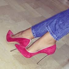 Discount Cheap Pointed Toe Black Blue Hot Pink Suede Pumps Women ...