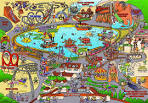 Cartoon map for American Adventure theme park!