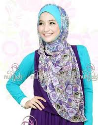 Jilbab Modern � JILBAB S3NI Biru Ungu | Busana Muslimah Nayra