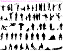 silhouette photographs of people