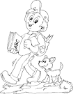 Walking to School coloring page
