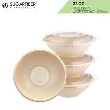 Sugarfiber™ 22 oz Round Bowls PFAS Free with PLA Coating