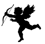 Vintage Clip Art - Poems of Love Silhouette - Cupid - The Graphics