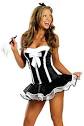 SEXY FRENCH MAID OUTFIT DANCE COSTUME FANCY DRESS - BLACK AND ...