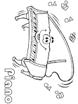 Piano coloring page