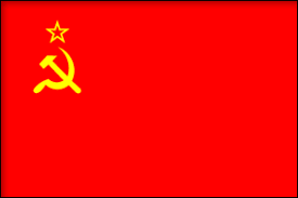 The flag of the Soviet Union - the red of Communism is shown with the Hammer of the Industrial Workers, the Sickle of the Agricultural Labourer and the Star of the Soviet.
