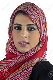 Arabian Islamic Lady Wearing Hijab Smiling Stock Photo, Picture ...