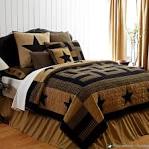 Rustic Country Black Western Star Twin Queen Cal King Cotton Quilt ...
