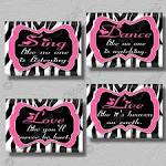 Hot Pink Zebra Print Dance Sing Live Love by collagebycollins