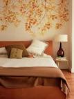 Master Bedroom Decorating Ideas with Leaves Wall Mural - Wallpaper ...