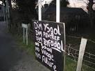 Self-explanatory sign of protest by the people of Morfa Nefyn - via Daymix