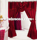 double swag shower curtain with valance, double swag shower ...