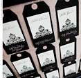 black-and-white wedding escort cards