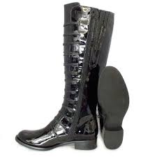 Gabor Boots | Argyll Ladies Long Boot in Black Patent | Mozimo