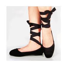 Black Suede Square Toe Lace Up Ballet Flats at Amiclubwear F ...