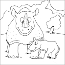 Rhino coloring page