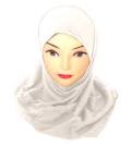 Hijab deux pièces blanc cassé
