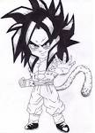 Chibi Goku Super Saiyan 4 line by ~Gogetarulez on deviantART