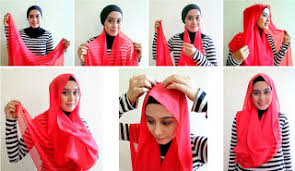 Cara Pemakaian Jilbab Segi Empat Praktis dan Simpel