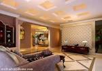 white-cream square pop ceiling design in living room