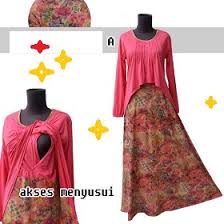 Jual Baju Muslim Menyusui|Gamis Kaos Menyusui Modis