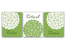 Bathroom Wall Art Relax Refresh Renew Green by WallArtBoutique