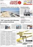 Journal Ouest France (France). Les Unes des journaux de France.