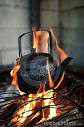 Royalty Free Stock Photography: Tea Kettle on Open Fire