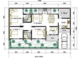 Denah Rumah 3 Kamar Tidur 2 Kamar Mandi Minimalis