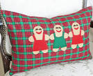 Whimsical Christmas Pillows, Gingerbread Men, Red Green Plaid ...