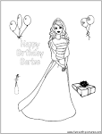 Happy Birthday Barbie Coloring Page | barbie
