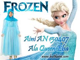 Jual Baju Muslim Anak Perempuan Ala Princess Frozen Queen Elsa
