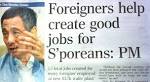Foreign workers help create good jobs for S'poreans: PM” | The ...