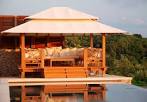 Wooden gazebo (canvas covering) - SUNSET - HONEYMOON