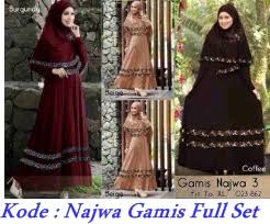 GROSIR BAJU MUSLIM NAJWA MAXY JERSEY FULL SET | Pabrik Baju Rajut ...