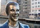 The statue is painted and