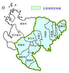 佐賀県：カササギ生息地の指定地域