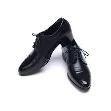 Mens line wrinkles lace up high heels Dress shoes