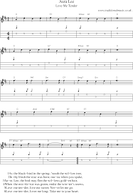 American Old-time music, Scores and Tabs for Mandolin - Aura Lee - aura_lee