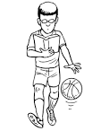 Basketball Coloring Picture: boy dribbling basketball