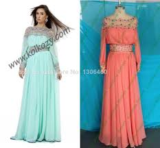 Prom Party Gown Melon Red Dubai Kaftan Abaya Real Sample 2014 New ...