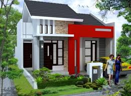 Gambar denah model rumah sederhana, warna cat teras taman DLL