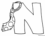 Dibujo de la letra N y una corbata | Dibujos para Colorear