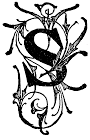 S, Floral initial Clipart