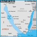 Map of Gulf of Suez, Gulf of Suez Location Facts, Major Bodies of ...
