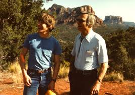 Silica Carbide Lamp. Photo of Peter and John Milewski Sr. near their home in New Mexico. © Drs. John and Peter Milewski. Peter and John Milewski Sr, 1987 - mlski1